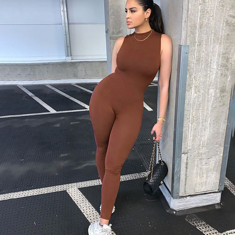Round Neck Stitching Jumpsuit Women – Stil trifft auf Komfort